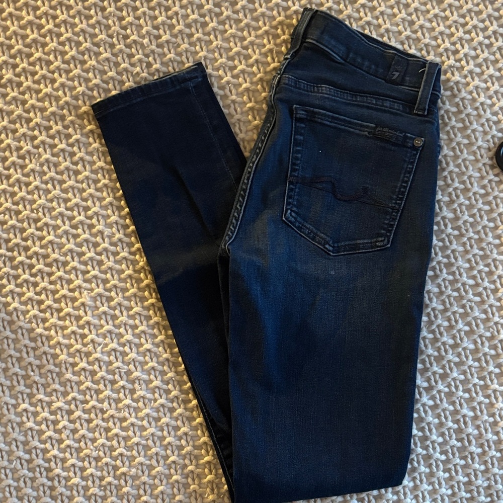 7 For All Mankind Gwenever Dark Indigo Skinny Jeans